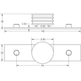 Technical drawing of of Hoxton - Sturt Cupboard Knobs 40mm Plain Polished Nickel Sku. HOX-440PN-5090PN