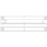 Technical drawing of of Hoxton - Sturt Cabinet Handles 224mm Ctrs Stepped Backplate Polished Nickel Sku. HOX-460PN-6060PN