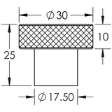 Technical drawing of of Hoxton - Wenlock Cupboard Knobs 30mm Dark Bronze Sku. HOX130DB