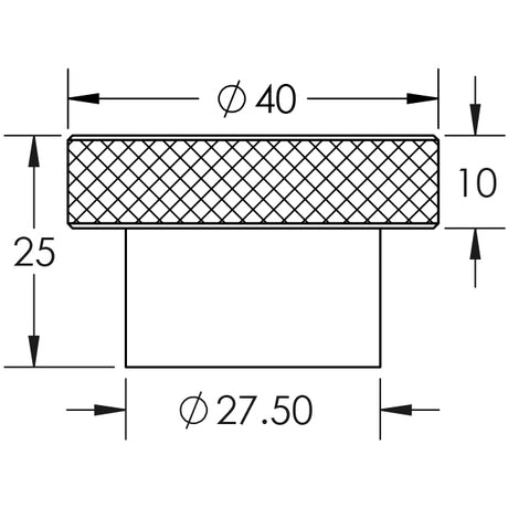 Technical drawing of of Hoxton - Wenlock Cupboard Knobs 40mm Dark Bronze Sku. HOX140DB