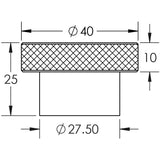Technical drawing of of Hoxton - Wenlock Cupboard Knobs 40mm Antique Brass Sku. HOX140AB