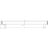 Technical drawing of of Hoxton - Wenlock Cabinet Handles 224mm Ctrs Antique Brass Sku. HOX160AB