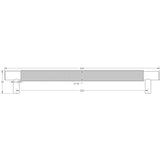 Technical drawing of of Hoxton - Taplow Cabinet Handles 224mm Ctrs Polished Nickel Sku. HOX2060PN