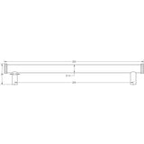 Technical drawing of of Hoxton - Thaxted Cabinet Handles 224mm Ctrs Satin Nickel Sku. HOX260SN