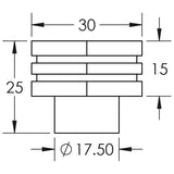 Technical drawing of of Hoxton - Nile Cupboard Knobs 30mm Dark Bronze Sku. HOX330DB