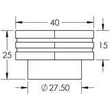 Technical drawing of of Hoxton - Nile Cupboard Knobs 40mm Black Sku. HOX340MB