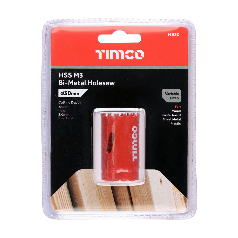 This is an image of Timco - Holesaw - Variable Pitch 30mm (1 Each Clamshell) HS30