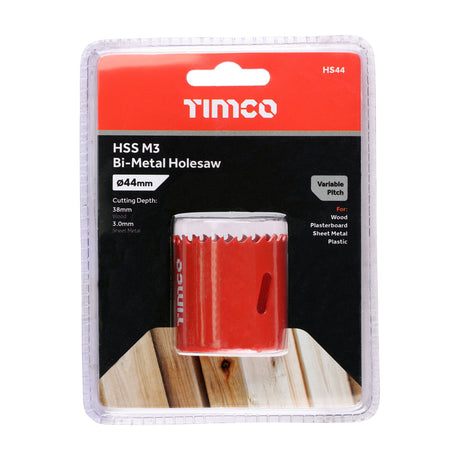 This is an image of Timco - Holesaw - Variable Pitch 44mm (1 Each Clamshell) HS44