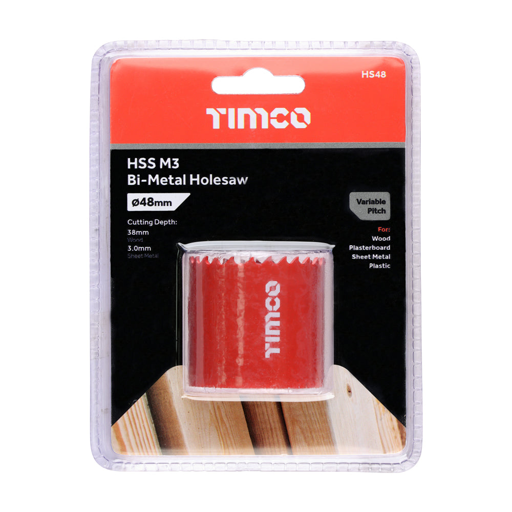 This is an image of Timco - Holesaw - Variable Pitch 48mm (1 Each Clamshell) HS48