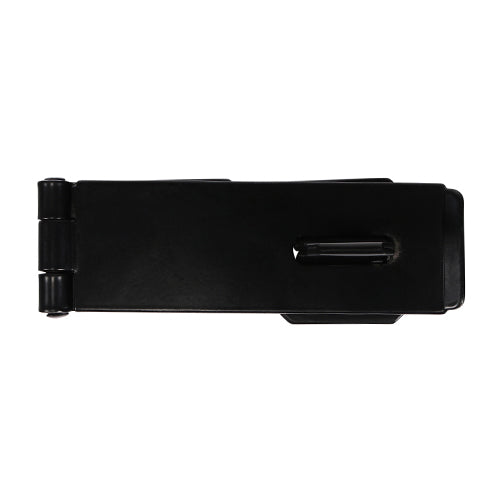 This is an image of Timco - Safety Pattern Hasp & Staple - Black 4 1/2" (1 Each Plain Bag) HS4BB