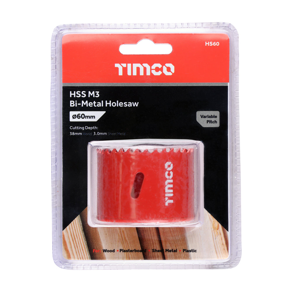 This is an image of Timco - Holesaw - Variable Pitch 60mm (1 Each Clamshell) HS60