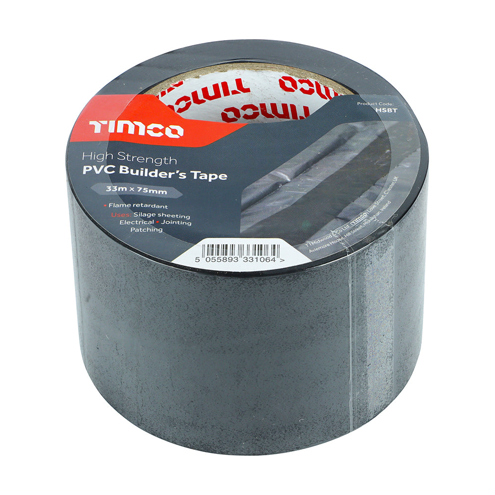 This is an image of Timco - High Strength PVC Builder's Tape 33m x 75mm (1 Each Roll) PCSHSBT