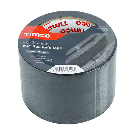 This is an image of Timco - High Strength PVC Builder's Tape 33m x 75mm (1 Each Roll) PCSHSBT