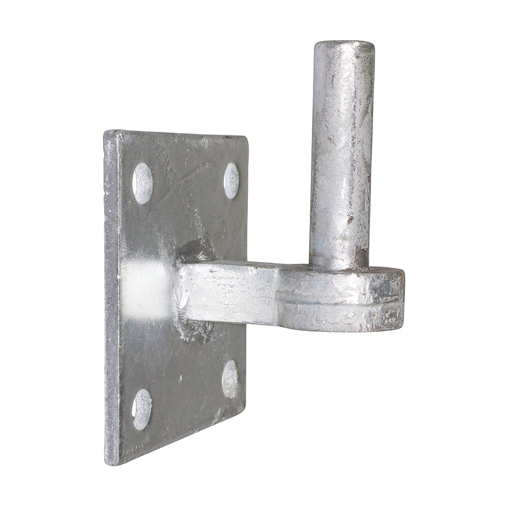 This is an image of Timco - Hook on Square Plate - Hot Dipped Galvanised 19mm (1 Each Unit) HSP19GEA