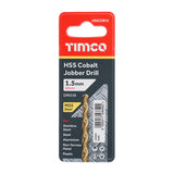 This is an image of Timco - Ground Jobber Drills - Cobalt M35 1.5mm (1 Each Wallet) HSSCOR15