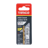 This is an image of Timco - Ground Jobber Drills - Cobalt M35 4.5mm (1 Each Wallet) HSSCOR45