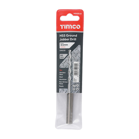 This is an image of Timco - Ground Jobber Drills - HSS M2 11.0mm (1 Each Wallet) HSSGR110