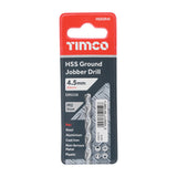 This is an image of Timco - Ground Jobber Drills - HSS M2 4.5mm (1 Each Wallet) HSSGR45