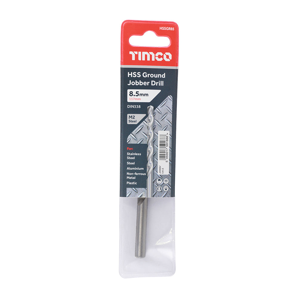 This is an image of Timco - Ground Jobber Drills - HSS M2 8.5mm (1 Each Wallet) HSSGR85