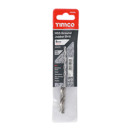 This is an image of Timco - Ground Jobber Drills - HSS M2 9.0mm (1 Each Wallet) HSSGR9