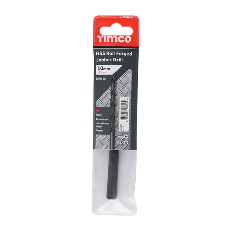 This is an image of Timco - Roll Forged Jobber Drills - HSS 10.0mm (5 Pieces Tube) HSSR100