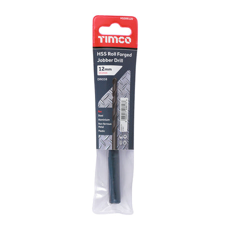 This is an image of Timco - Roll Forged Jobber Drills - HSS 12.0mm (5 Pieces Tube) HSSR120