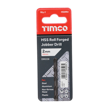 This is an image of Timco - Roll Forged Jobber Drills - HSS 2.0mm (10 Pieces Tube) HSSR2