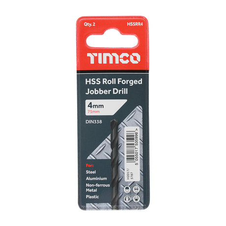 This is an image of Timco - Roll Forged Jobber Drills - HSS 4.0mm (10 Pieces Tube) HSSR4