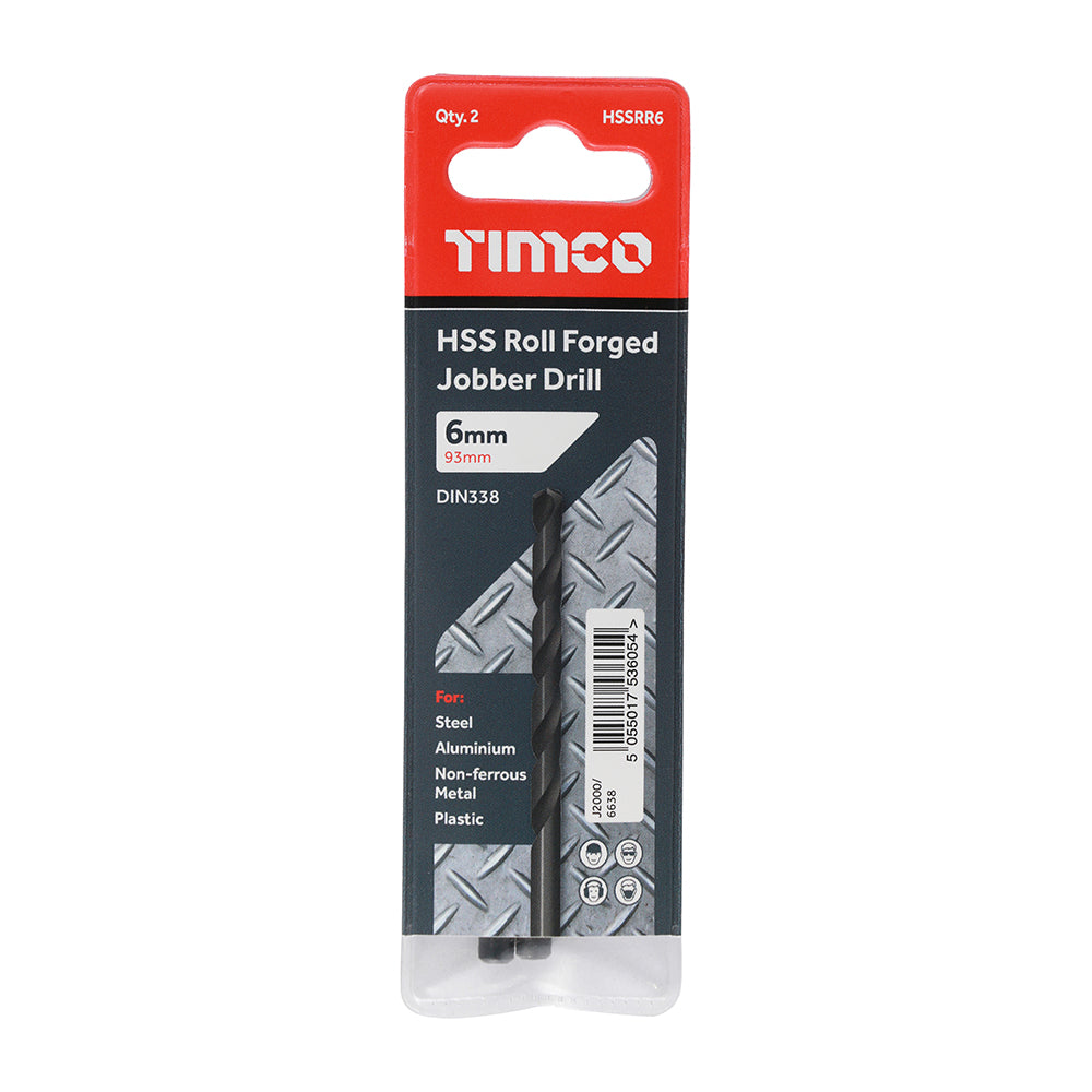 This is an image of Timco - Roll Forged Jobber Drills - HSS 6.0mm (10 Pieces Tube) HSSR6