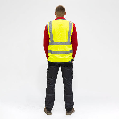 This is an image of Timco - Hi-Visibility Executive Vest - Yellow X Large (1 Each Bag) HVEVXL