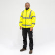 This is an image of Timco - Hi-Visibility Fleece Jacket - Yellow XXX Large (1 Each Bag) HVFJ3XL