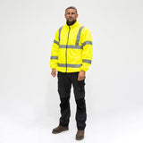This is an image of Timco - Hi-Visibility Fleece Jacket - Yellow X Large (1 Each Bag) HVFJXL