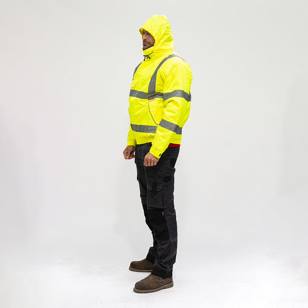 This is an image of Timco - Hi-Visibility Bomber Jacket - Yellow XXX Large (1 Each Bag) HVJ3XL