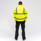 This is an image of Timco - Hi-Visibility Bomber Jacket - Yellow XXX Large (1 Each Bag) HVJ3XL
