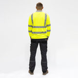 This is an image of Timco - Hi-Visibility Polo Shirt - Long Sleeve - Yellow XXX Large (1 Each Bag) HVLSP3XL