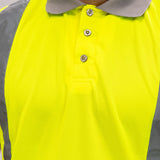 This is an image of Timco - Hi-Visibility Polo Shirt - Long Sleeve - Yellow XXXX Large (1 Each Bag) HVLSP4XL