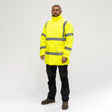 This is an image of Timco - Hi-Visibility Parka Jacket - Yellow Large (1 Each Bag) HVPJLRG