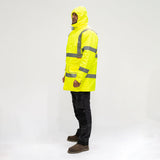 This is an image of Timco - Hi-Visibility Parka Jacket - Yellow XX Large (1 Each Bag) HVPJXXL