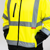 This is an image of Timco - Hi-Visibility Softshell Jacket - Yellow XXXX Large (1 Each Bag) HVSJ4XL