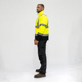 This is an image of Timco - Hi-Visibility Softshell Jacket - Yellow Large (1 Each Bag) HVSJLRG
