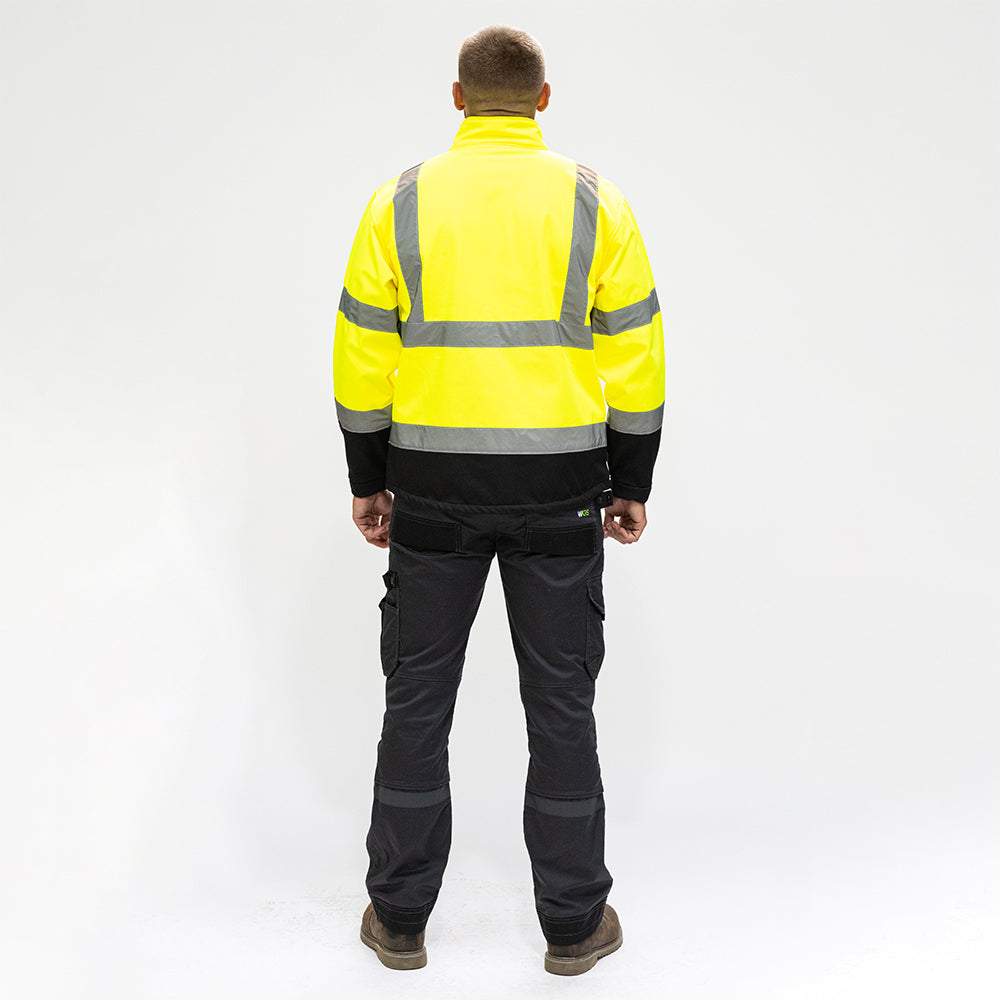 This is an image of Timco - Hi-Visibility Softshell Jacket - Yellow Large (1 Each Bag) HVSJLRG