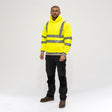 This is an image of Timco - Hi-Visibility Sweatshirt with Hood - Yellow Large (1 Each Bag) HVSWEATLRG