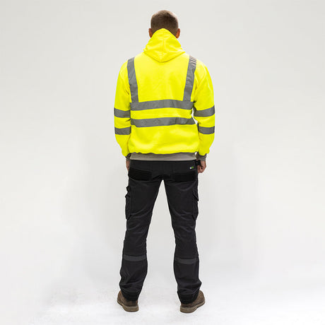 This is an image of Timco - Hi-Visibility Sweatshirt with Hood - Yellow Large (1 Each Bag) HVSWEATLRG
