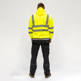 This is an image of Timco - Hi-Visibility Sweatshirt with Hood - Yellow Small (1 Each Bag) HVSWEATSML