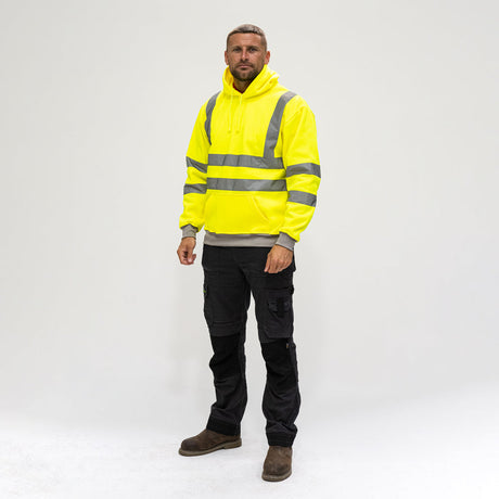 This is an image of Timco - Hi-Visibility Sweatshirt with Hood - Yellow XX Large (1 Each Bag) HVSWEATXXL