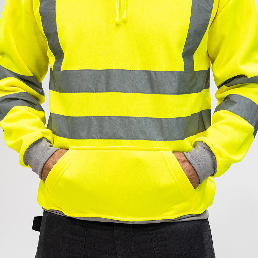 This is an image of Timco - Hi-Visibility Sweatshirt with Hood - Yellow XX Large (1 Each Bag) HVSWEATXXL