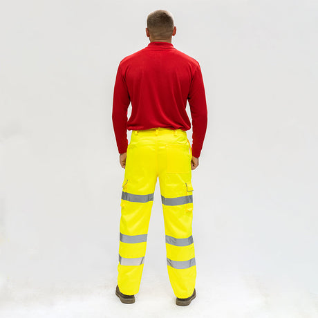 This is an image of Timco - Hi-Visibility Executive Trousers - Yellow XXX Large (1 Each Bag) HVTRS3XL