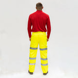 This is an image of Timco - Hi-Visibility Executive Trousers - Yellow X Large (1 Each Bag) HVTRSXL