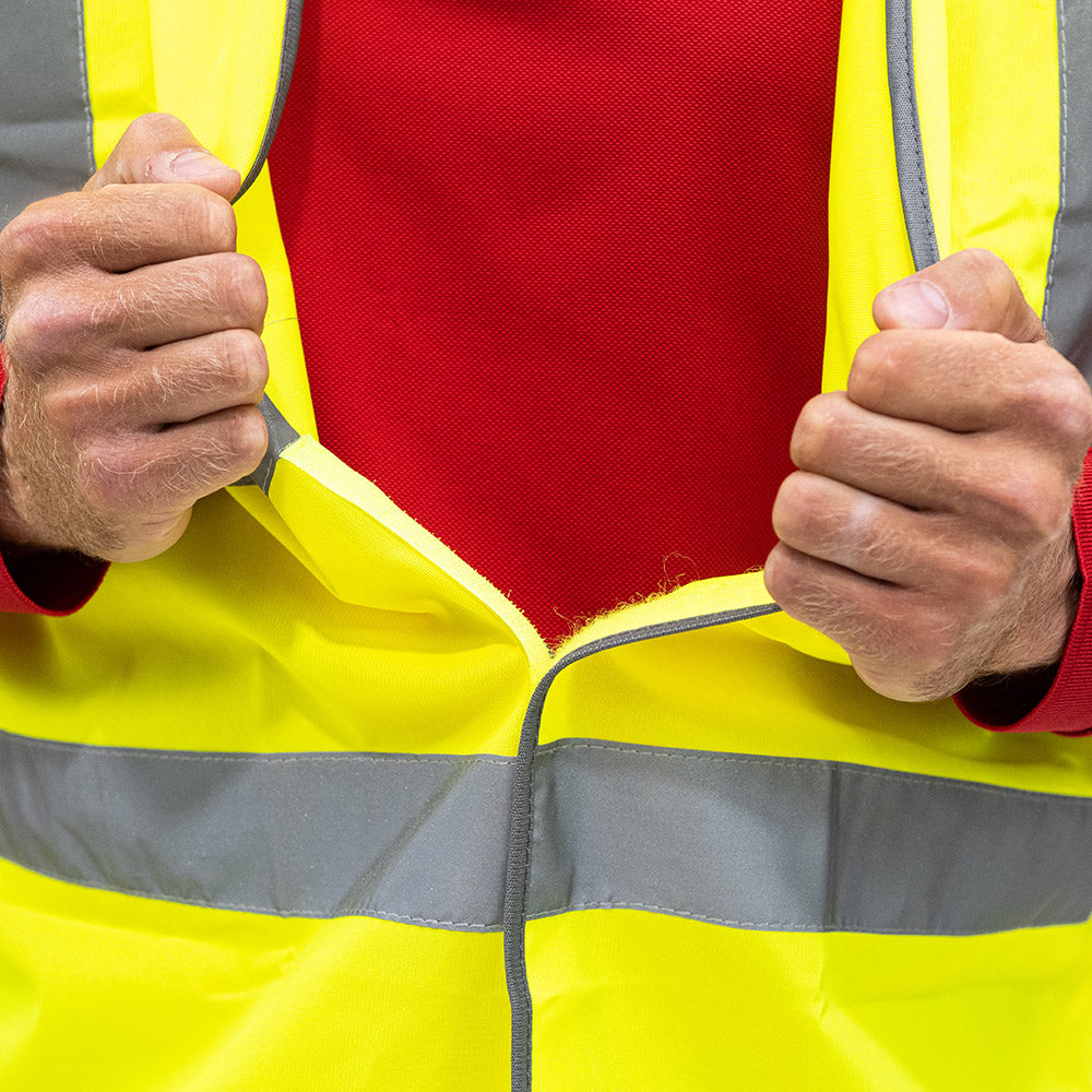 This is an image of Timco - Hi-Visibility Vest - Yellow XXXX Large (1 Each Bag) HVV4XL
