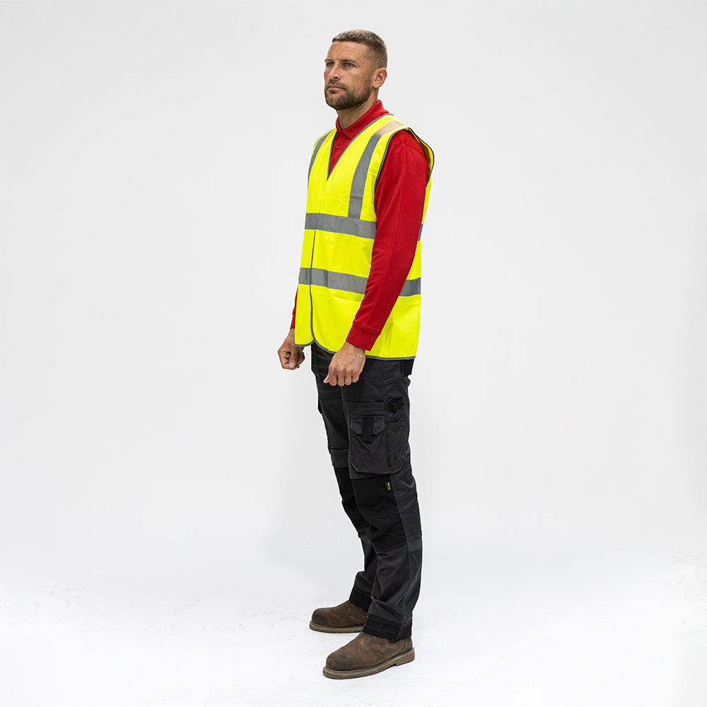 This is an image of Timco - Hi-Visibility Vest - Yellow Medium (1 Each Bag) HVVMED